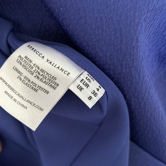 Rebecca Vallance Winslow Royal Purple Midi Dress Bow Sleeves NWT - Picture 7 of 8